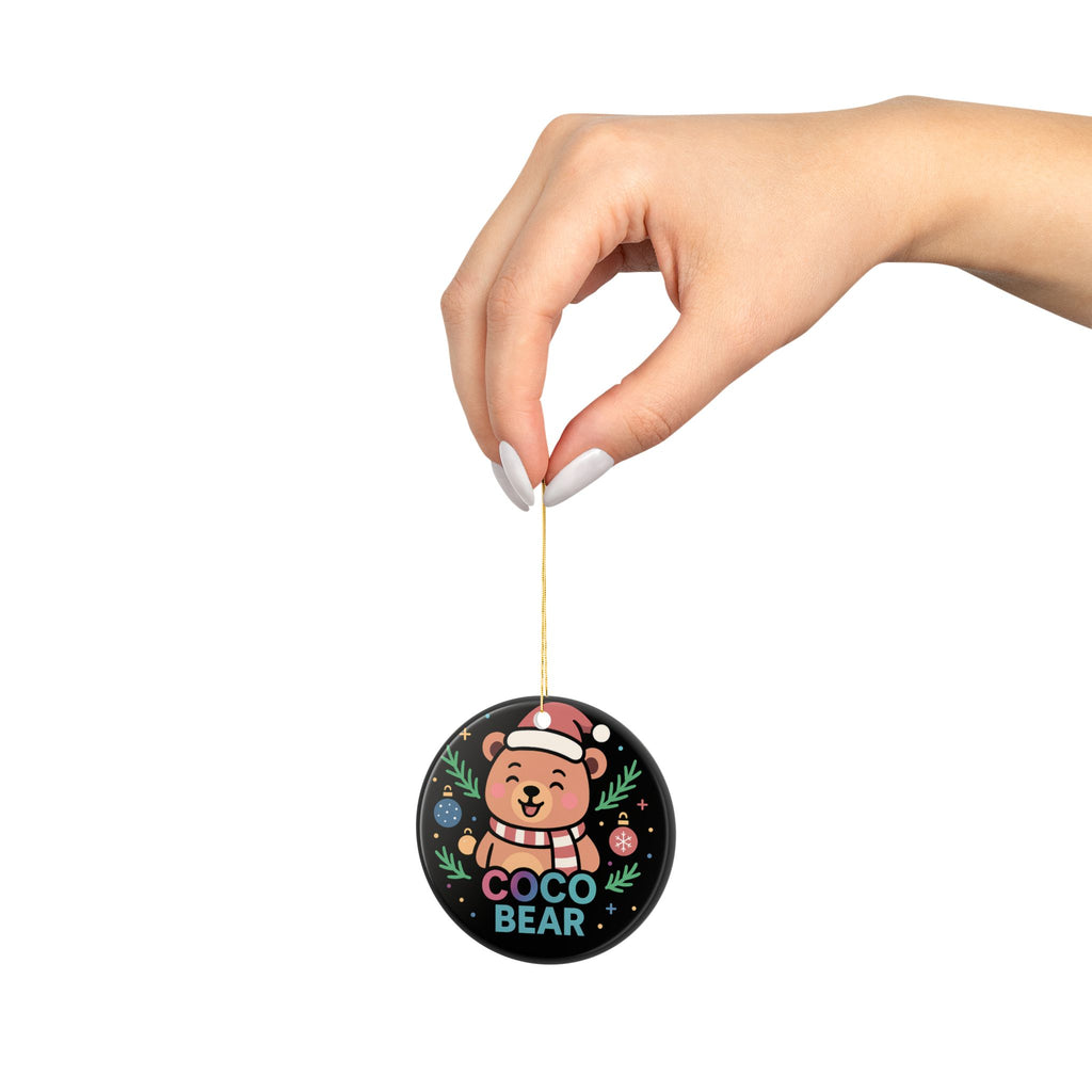 Coco Bear Ceramic Christmas Ornament — Cute Holiday Bear Decor
