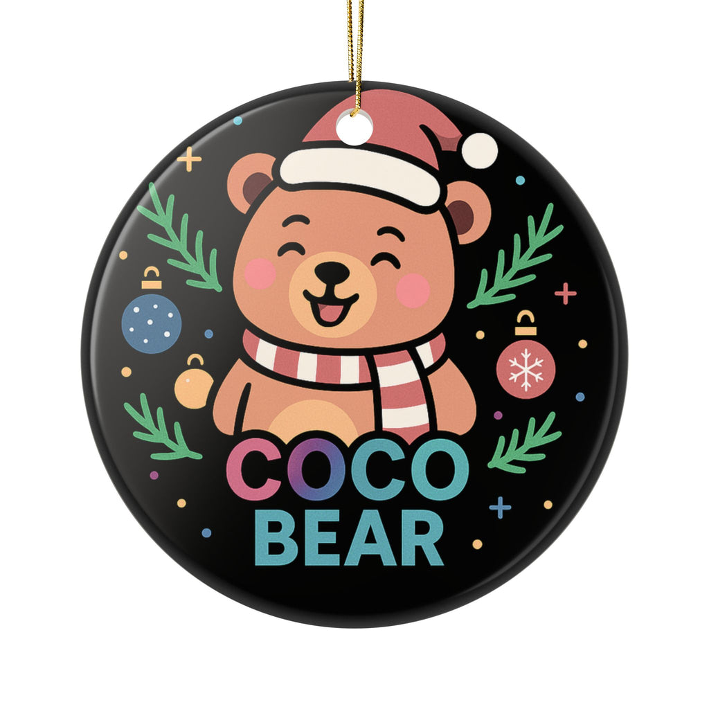 Coco Bear Ceramic Christmas Ornament — Cute Holiday Bear Decor